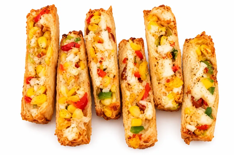 Mr. Chef frozen Bell Pepper Boats with sweet corn, peppers and cheese